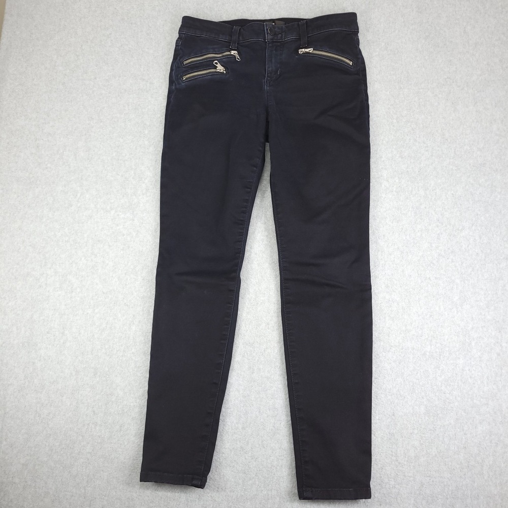 Joes Jeans Women's Size 29 Black Waxed Rocker Skinny Zipper Pockets Stretch